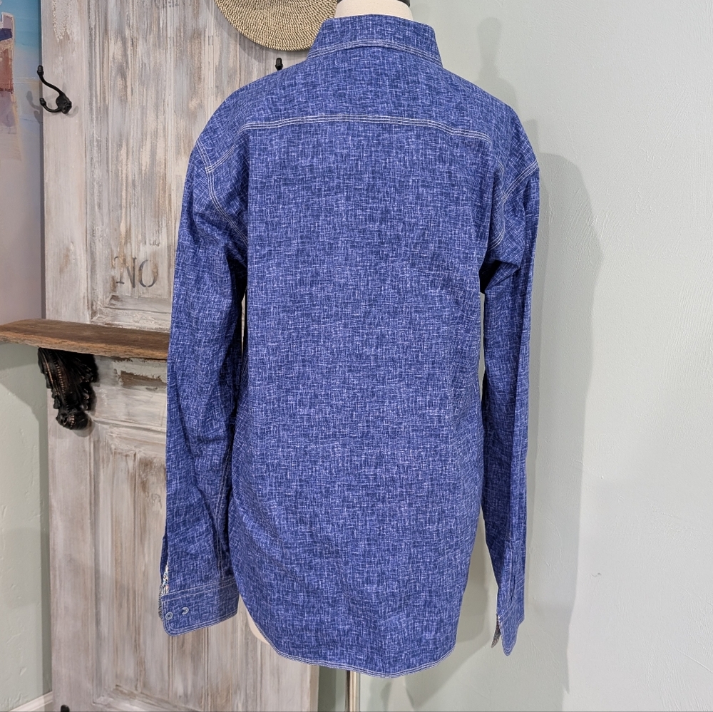 Bugatchi Uomo Blue Button Down Shirt - image 3